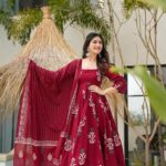 maroon anarkali suit