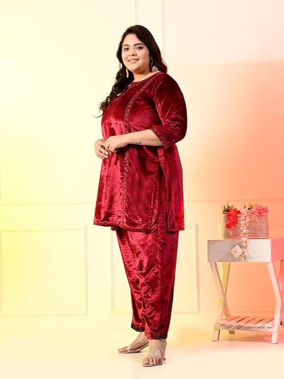 velvet plus size dress