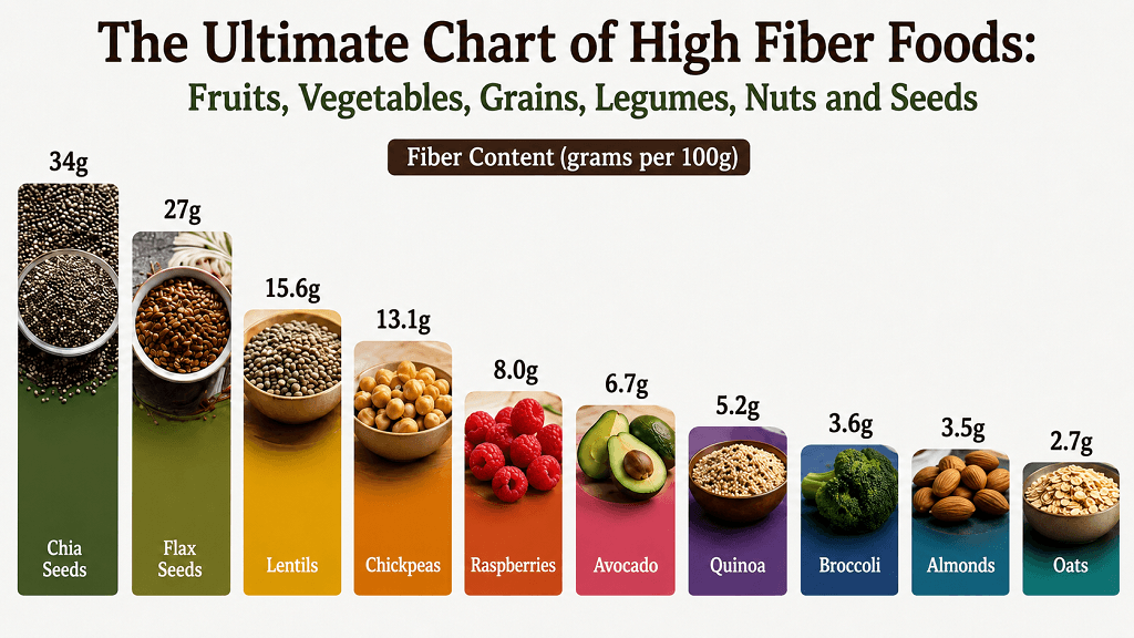 High Fiber Foods Chart